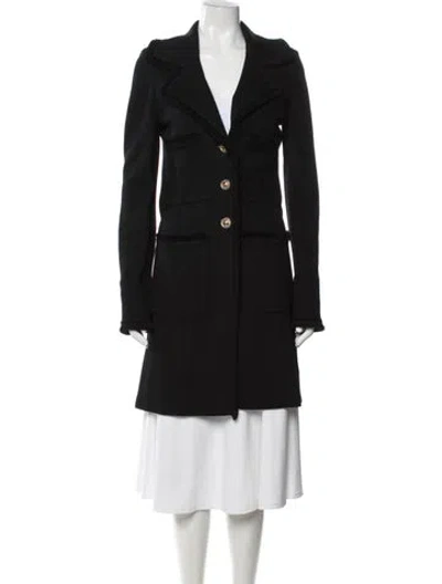 Pre-owned St John Wool Coat In Black