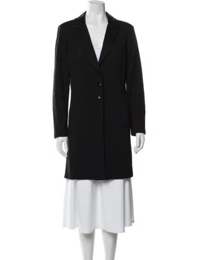 Pre-owned St John Wool Coat In Black