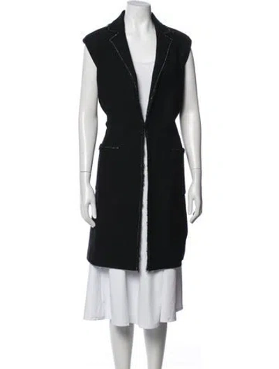 Pre-owned St John Wool Coat In Black