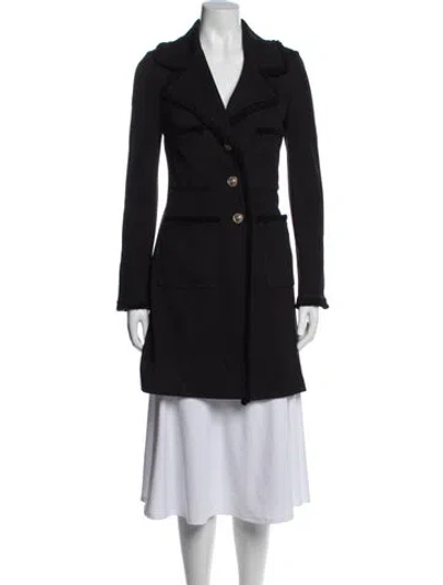 Pre-owned St John Wool Coat In Black