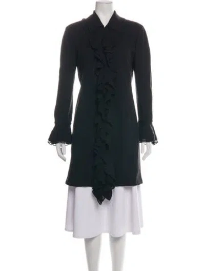 Pre-owned St John Wool Coat In Black