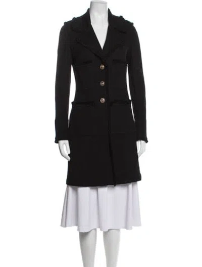 Pre-owned St John Wool Coat In Black