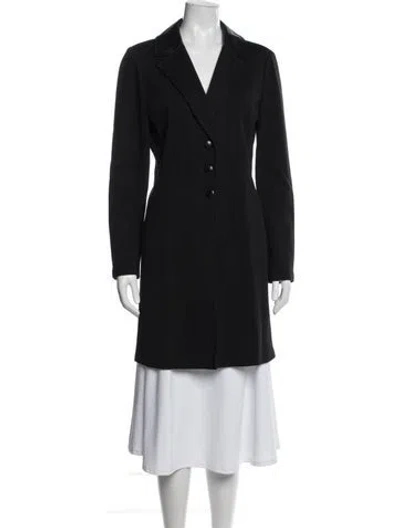 Pre-owned St John Wool Coat In Black