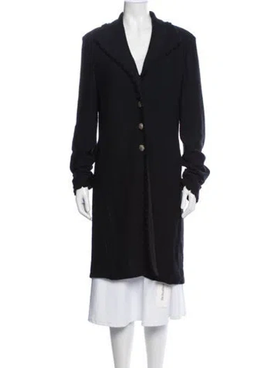 Pre-owned St John Wool Coat In Black