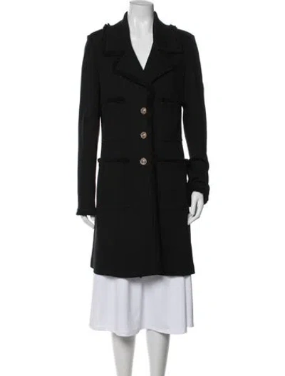 Pre-owned St John Wool Coat In Black