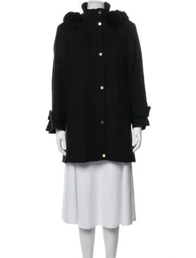Pre-owned St John Wool Coat In Black