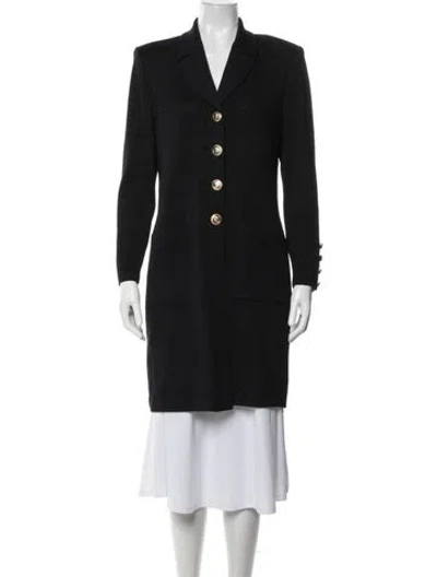 Pre-owned St John Wool Coat In Black