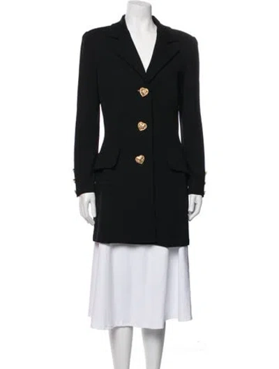 Pre-owned St John Wool Coat In Black
