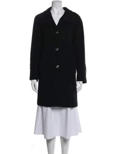 Pre-owned St John Wool Coat In Black