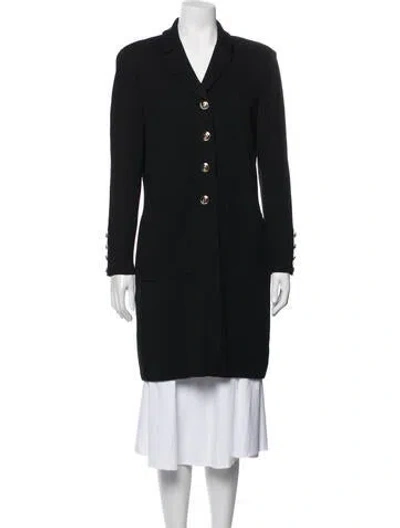 Pre-owned St John Wool Coat In Black