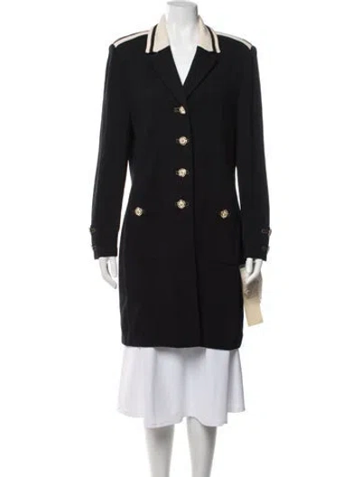 Pre-owned St John Wool Coat In Black