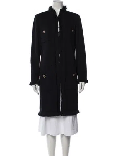 Pre-owned St John Wool Coat In Black