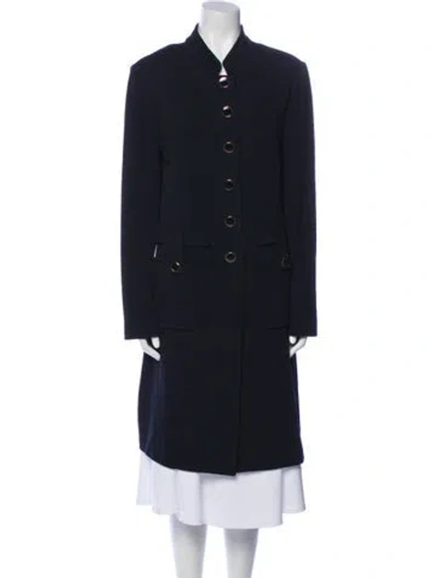 Pre-owned St John Wool Coat In Blue