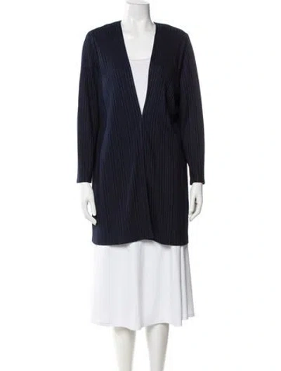 Pre-owned St John Wool Coat In Blue