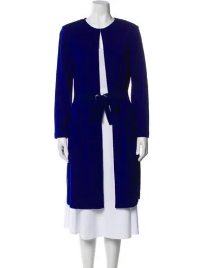 Pre-owned St John Wool Coat In Blue