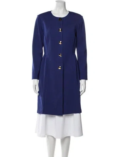 Pre-owned St John Wool Coat In Blue