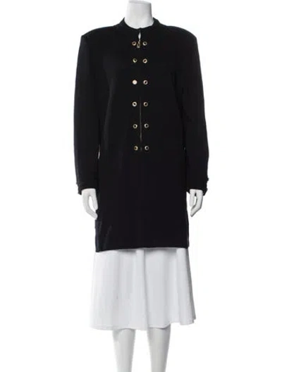 Pre-owned St John Wool Coat In Blue