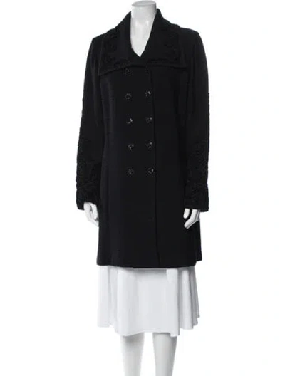 Pre-owned St John Wool Coat In Blue