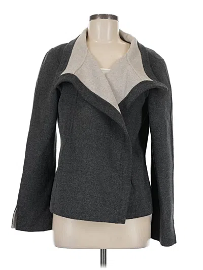 Pre-owned St John Wool Coat In Gray