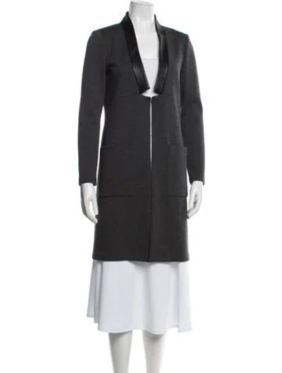 Pre-owned St John Wool Coat In Gray