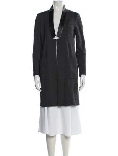 Pre-owned St John Wool Coat In Gray