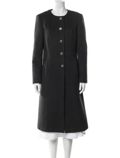 Pre-owned St John Wool Coat In Gray