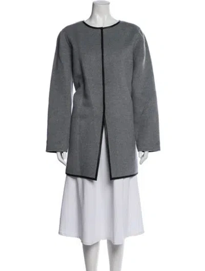 Pre-owned St John Wool Coat In Gray