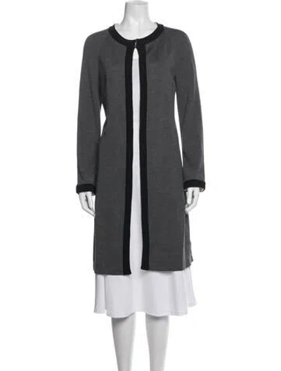 Pre-owned St John Wool Coat In Grey