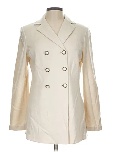 Pre-owned St John Wool Coat In Ivory