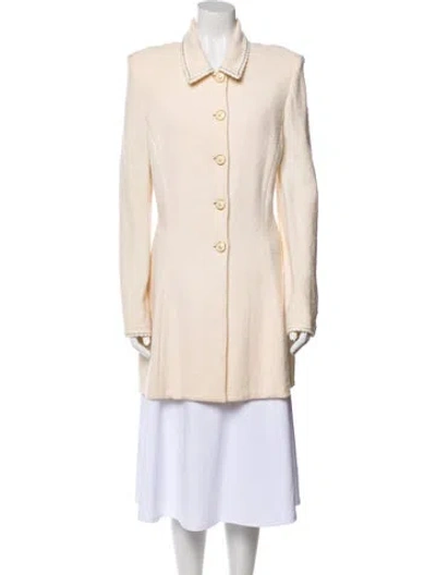 Pre-owned St John Wool Coat In Neutral