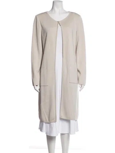 Pre-owned St John Wool Coat In Neutrals