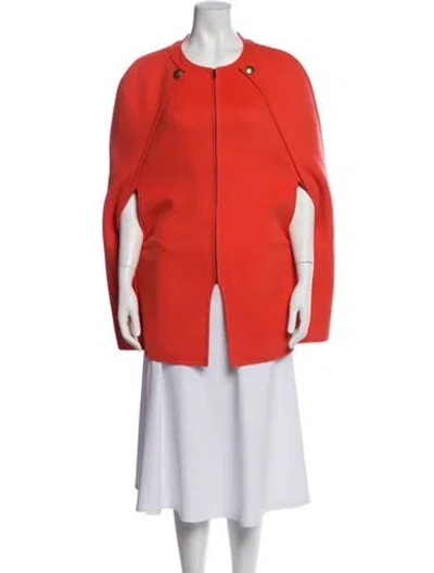 Pre-owned St John Wool Coat In Orange
