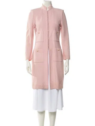 Pre-owned St John Wool Coat In Pink