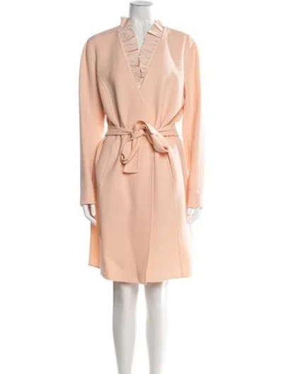 Pre-owned St John Wool Coat In Pink
