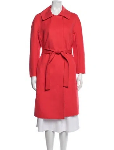 Pre-owned St John Wool Coat In Pink