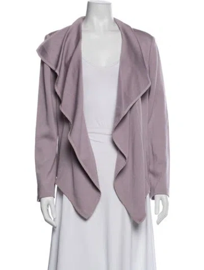 Pre-owned St John Wool Coat In Purple