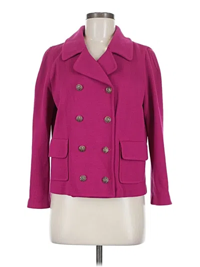 Pre-owned St John Wool Coat In Purple