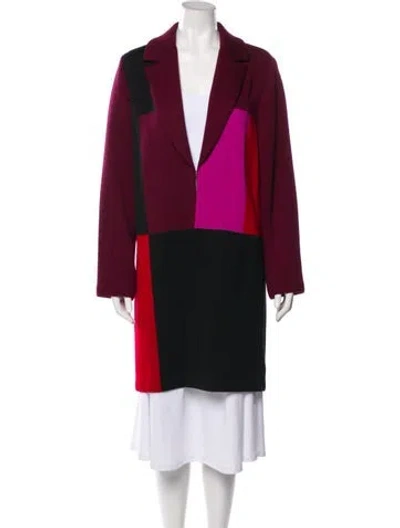 Pre-owned St John Wool Coat In Red