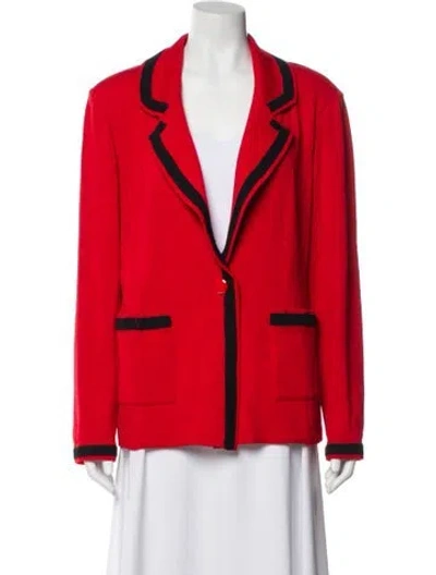 Pre-owned St John Wool Coat In Red