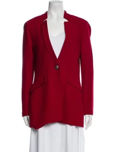 Pre-owned St John Wool Coat In Red