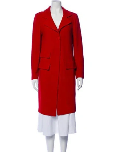 Pre-owned St John Wool Coat In Red