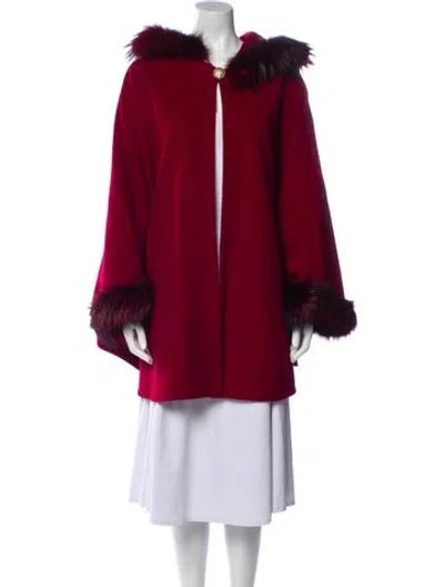 Pre-owned St John Wool Coat In Red