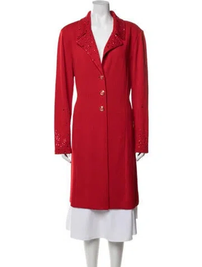 Pre-owned St John Wool Coat In Red
