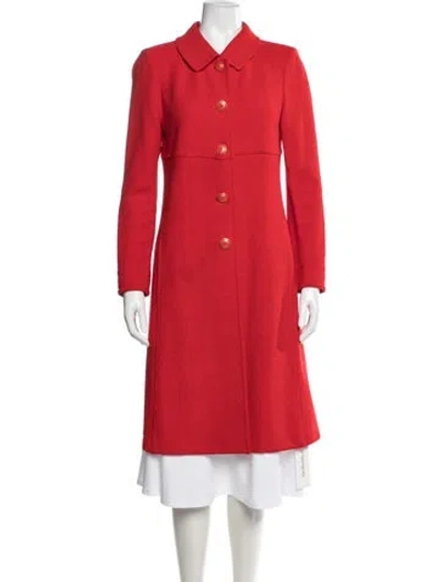 Pre-owned St John Wool Coat In Red