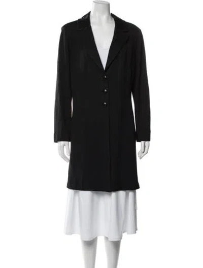 Pre-owned St John Wool Coat W/ Tags In Black