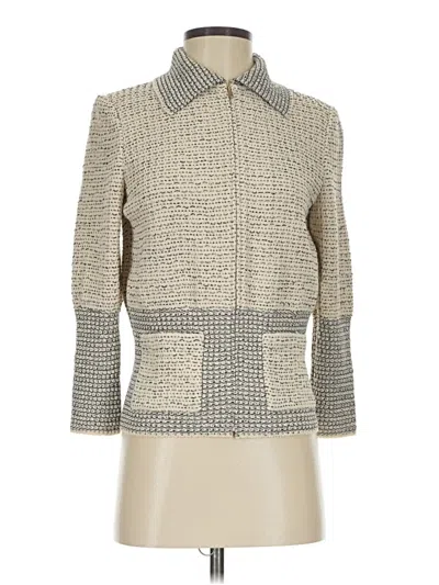 Pre-owned St John Wool Coat In White