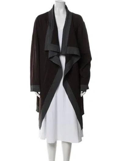 Pre-owned St John Wool Colorblock Pattern Coat In Gray