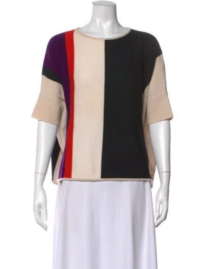 Pre-owned St John Wool Colorblock Pattern Sweater