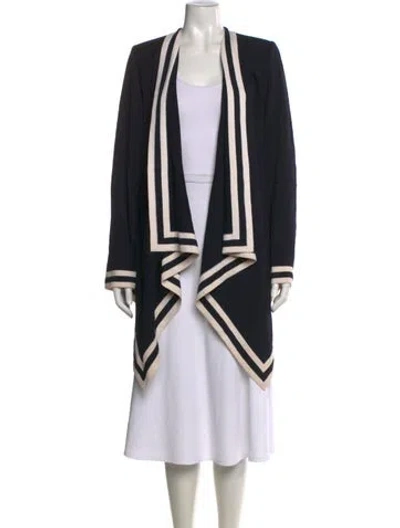 Pre-owned St John Wool Colorblock Pattern Sweater In Black