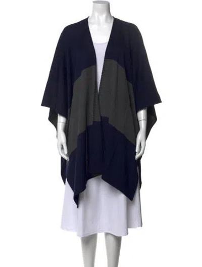 Pre-owned St John Wool Colorblock Pattern Sweater In Blue